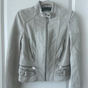 Diesel 100% Lambskin Leather Moto Jacket – Snake Texture